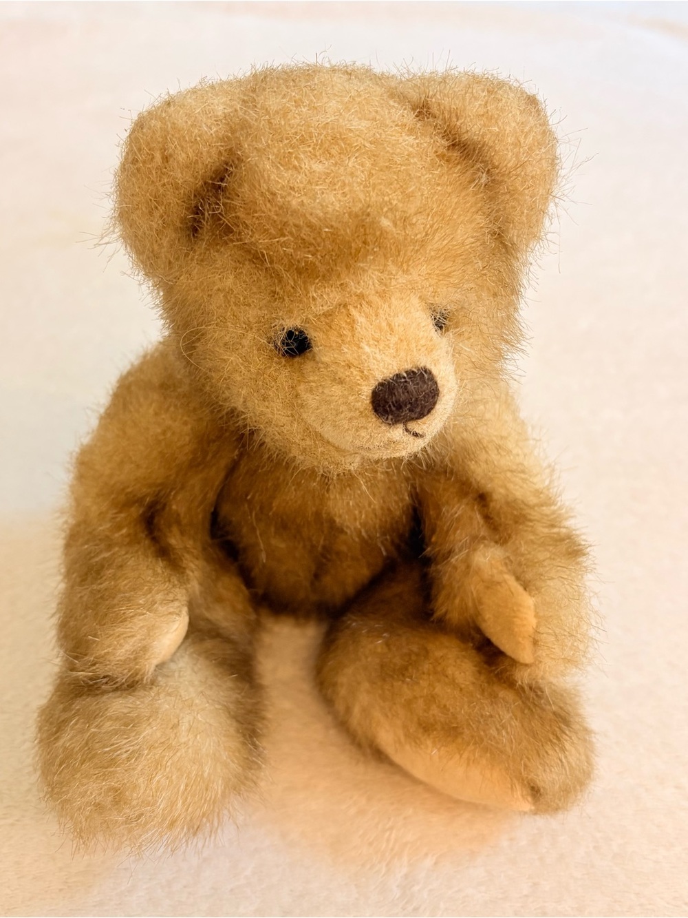 Vintage Plush Tan Jointed Teddy Bear Plush Soft Stuffed Animal for Kids